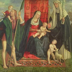 Madone et enfant avec des saints